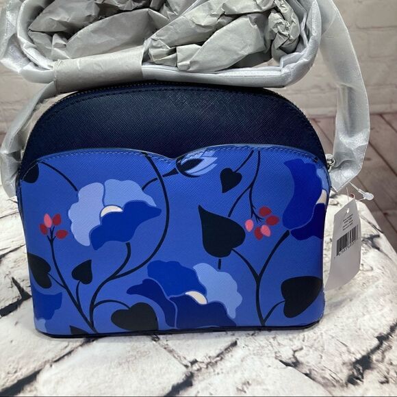 NWT KATE SPADE Blue Floral Payton Dome Crossbody - Picture 13 of 16